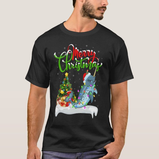Camiseta Narwhal Fish   Xmas Decorations Santa Narwhal Chri (Frente)