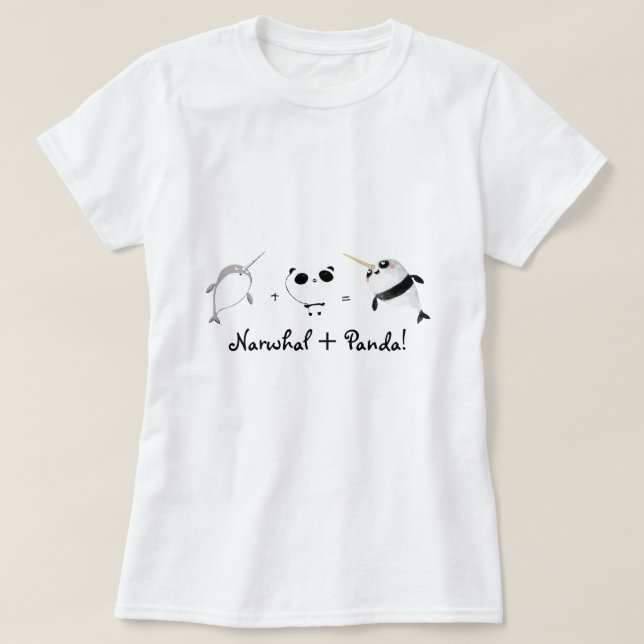 Camiseta Narwhal mais a panda! (Frente do Design)