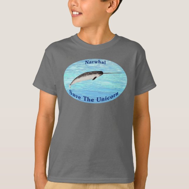 Camiseta Narwhal - Salvar o Unicórnio (Frente)