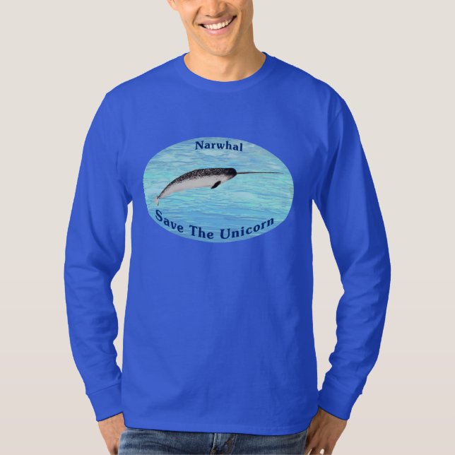 Camiseta Narwhal - Salvar o Unicórnio (Frente)