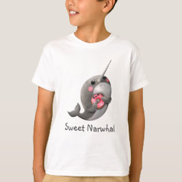 Camiseta Narwhal tímido com rosquinha