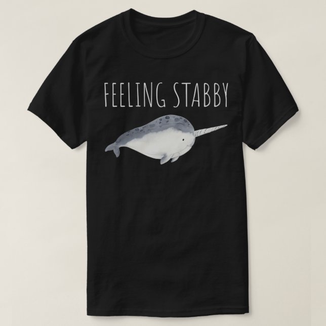 Camiseta Narwhal Tshirt, Sensação Esfaqueada Engraçado Narw (Frente do Design)