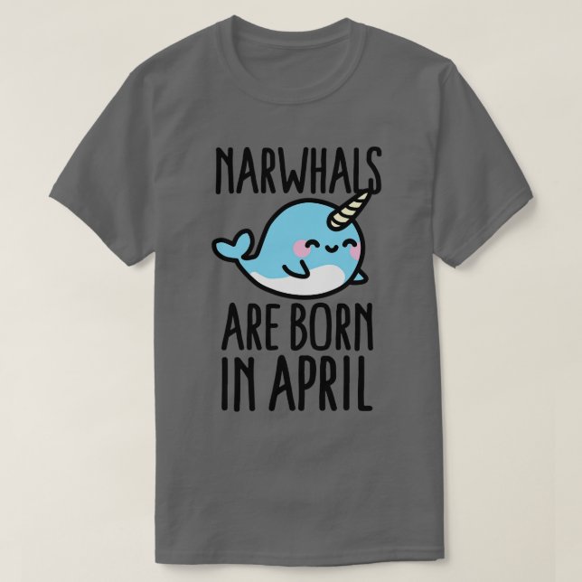 Camiseta Narwhals são nascer da ideia de presente de aniver (Frente do Design)