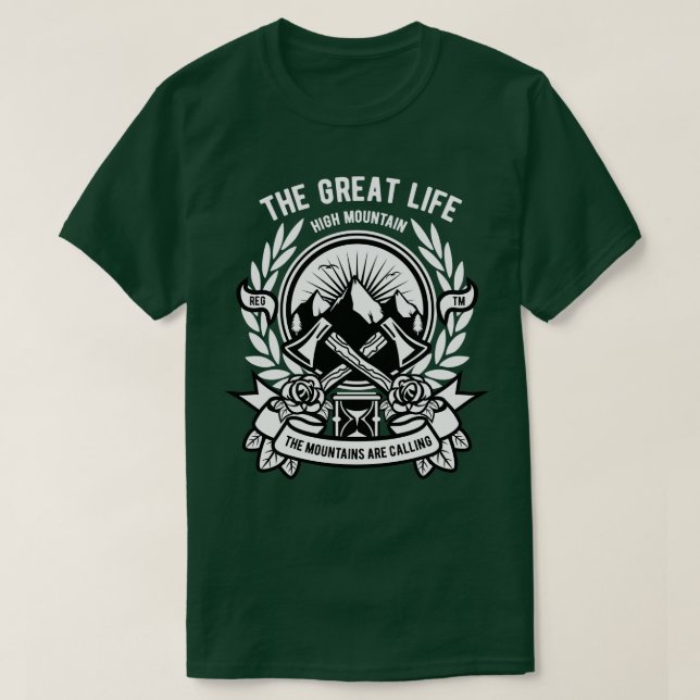 Camiseta nas montanhas (Frente do Design)