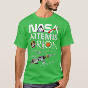 Camiseta Nasa Artemis Orion Space Launch System SLS Schemat
