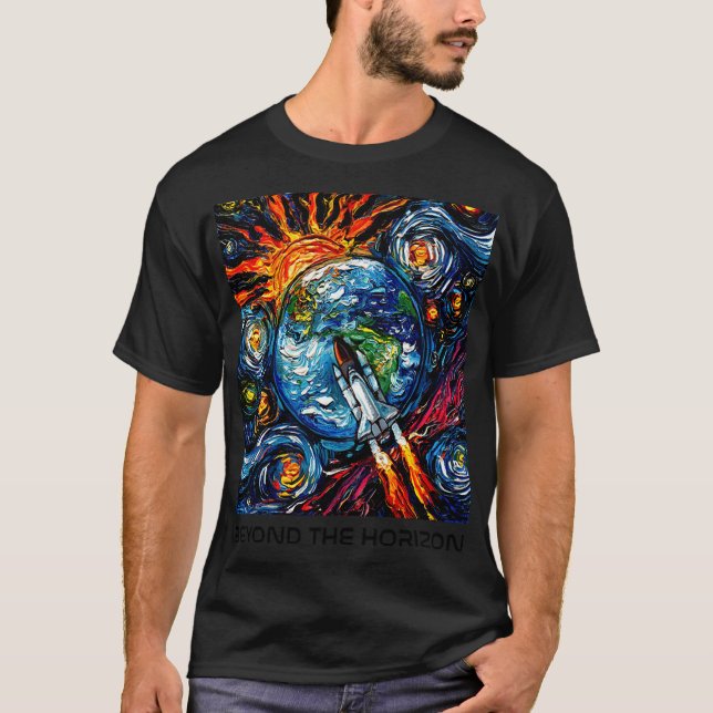 Camiseta Nasa Beyond the Horizon (tipo preto) (Frente)