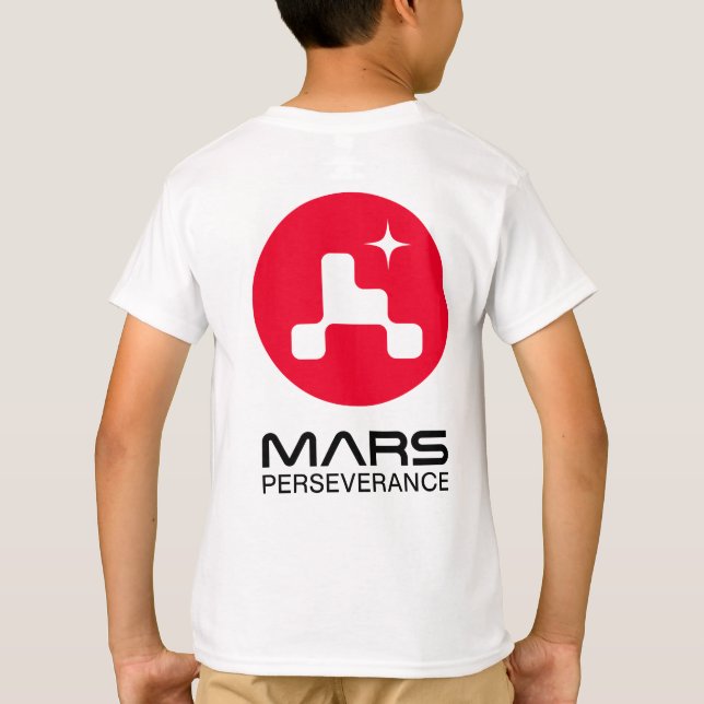 Camiseta NASA Mars Perseverance Rover Rocket White Kids" (Verso)