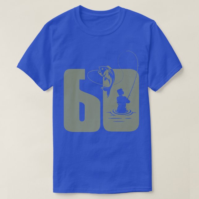 Camiseta Nascença de pesca, hobby ou angler profissional 60 (Frente do Design)