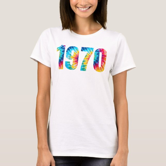 Camiseta Nascer 1970 Festa de aniversário com vários cores (Frente)