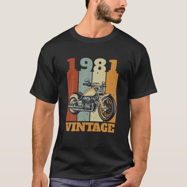 Camiseta nascer 1981 - Motocicleta de 1981 (Frente)