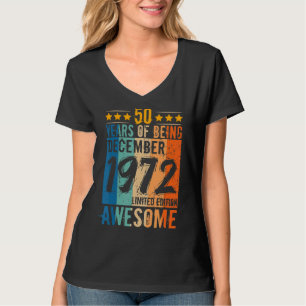 Camiseta Nascer 50º Aniversário De Dezembro De 1972 50 Anos