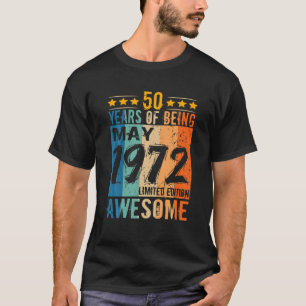 Camiseta Nascer 50º Aniversário De Maio De 1972 50 Anos De 