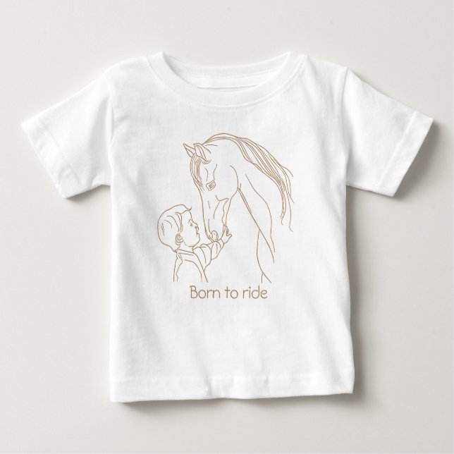 Camiseta "Nascer a Caminhada" Bebê Cavalo | Tee eq (Frente)