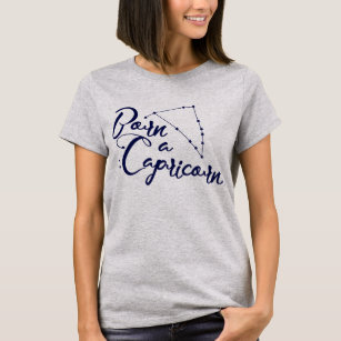 Camiseta "Nascer a Capricórnio" Roupa tipográfico zodiac