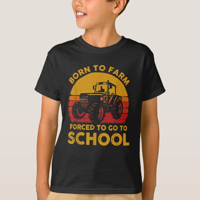 Camiseta Nascer A Fazenda Forçada A Ir Para A Escola (Frente)
