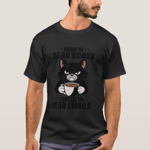 Camiseta Nascer A Ler Livros Forçados A Ler E-Mails
