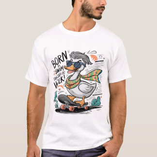 CAMISETA NASCER À NATAÇÃO FORÇADA A ANDAR IDEIA