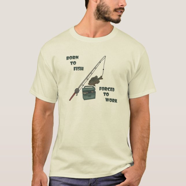 Camiseta Nascer a Peixe - Forçado a Trabalhar (Frente)