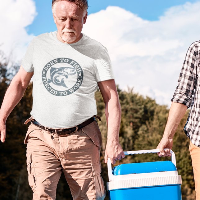 Camiseta Nascer a Peixe Forçado a Trabalhar (Criador carregado)