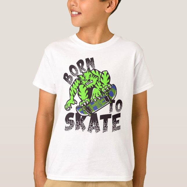 Camiseta NASCER A SKATE - Gato De Tigre No skate (Frente)