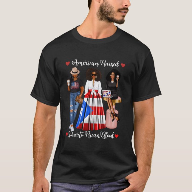 Camiseta Nascer Afro-Porto-Riquenho Afro-Americano Em Porto (Frente)