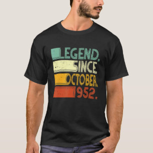 Camiseta Nascer Aniversário 70 Anos Legenda Desde outubro