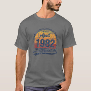 Camiseta nascer aniversário de 40 anos abril de 1982 Absol