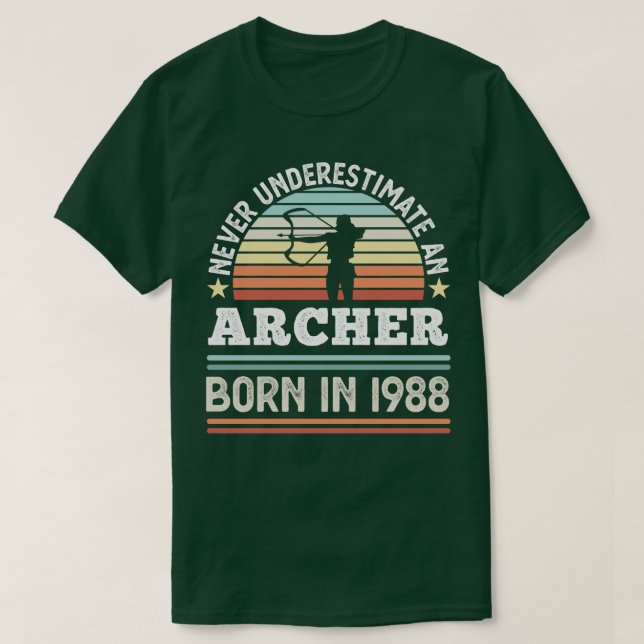 Camiseta Nascer Archer 1988 - Arranjo para aniversário de 4 (Frente do Design)