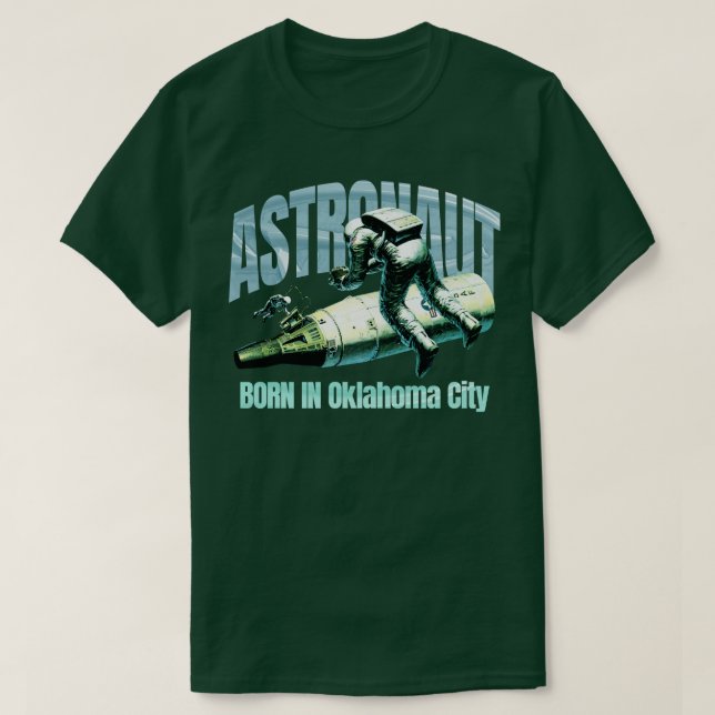 Camiseta Nascer Astronauta Em Oklahoma City (Frente do Design)