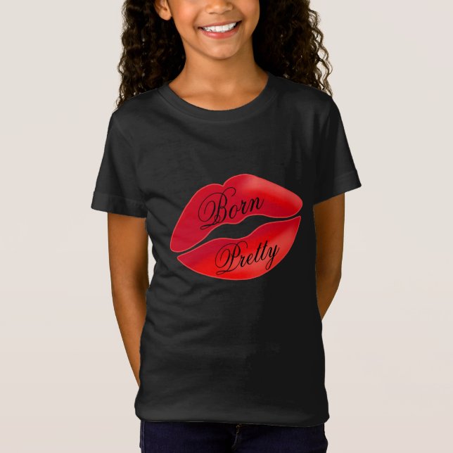 Camiseta Nascer Bonito Lip Cute Girl Happy Makeda (Frente)