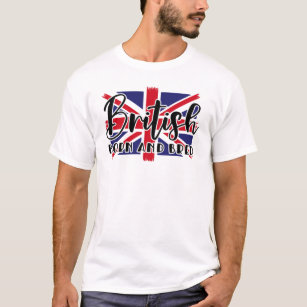 Camiseta Nascer Britânico E Bred Union Jack UK Flag
