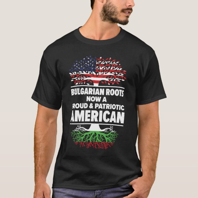 Camiseta Nascer Bulgária Americana Cidadania Americana (Frente)