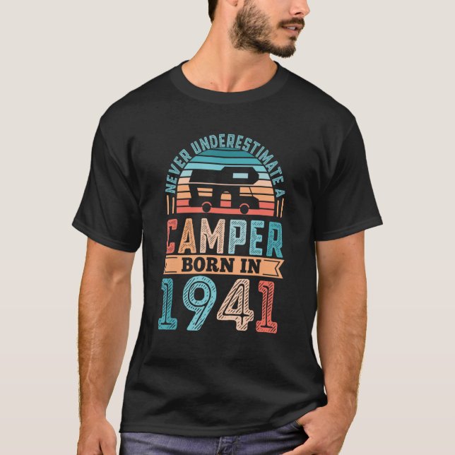 Camiseta Nascer Camper 1941 Acampamento de Aniversário do 9 (Frente)