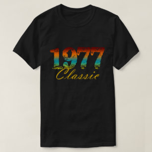 Camiseta Nascer clássico de chá de 1977 em presentes de a