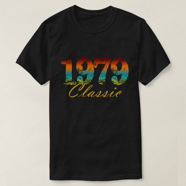 Camiseta Nascer clássico de chá de 1979 em presentes de ani (Frente do Design)