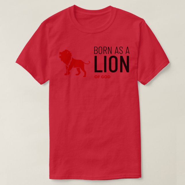Camiseta Nascer Como Leão De Deus (Frente do Design)