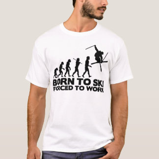 Camiseta NASCER da EVOLUÇÃO do ESQUIADOR A ESQUIAR FORÇADO