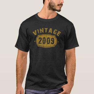 Camiseta nascer De 14 Anos De Idade Em 2009, 14 De Vintage 