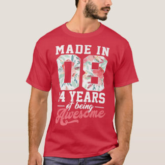 Camiseta nascer De 14 Anos Em 2008 14 Aniversário Oferece A