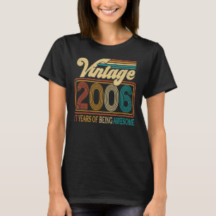 Camiseta nascer De 17 Anos Em 2006 Vintage 17º Aniversário