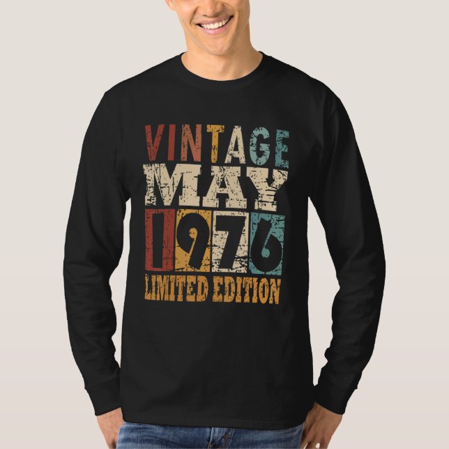 Camiseta nascer De 1976 Em Maio (Frente)