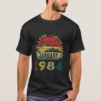 Camiseta nascer De 40 Anos No Quarto Dia Em Janeiro De 1984