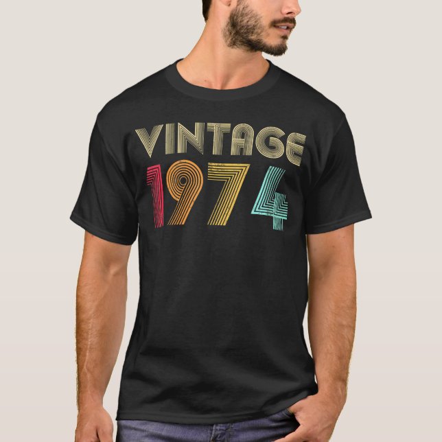 Camiseta nascer De 49 De Aniversário De 1974 (Frente)