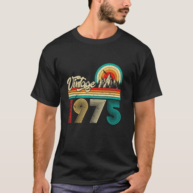 Camiseta nascer De 50 Anos Em 1975 50º Nascimento (Frente)