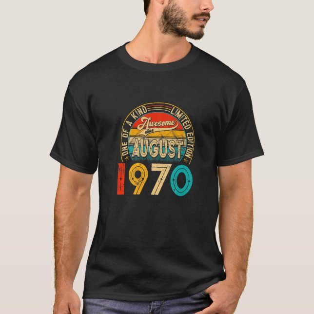 Camiseta nascer De 51 Anos Em Agosto De 1970 51Ruas B (Frente)