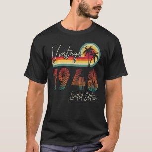 Camiseta nascer De 75 Anos Em 1948 Vintage 75ª Ret De Anive