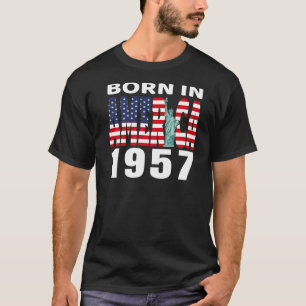 Camiseta nascer De Aniversário De 1957 Na América A Estátua
