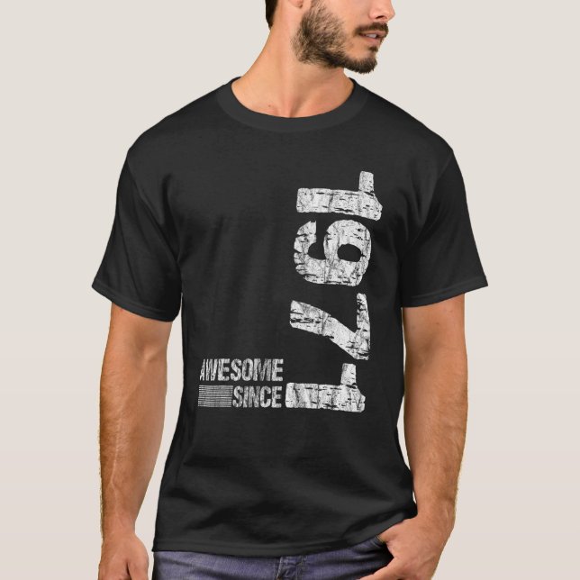 Camiseta Nascer de aniversário de 1971 Incrível desde 1971  (Frente)