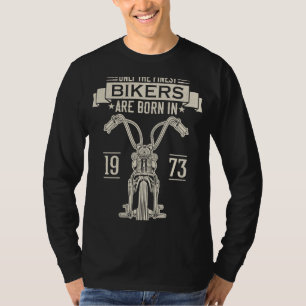 Camiseta Nascer De Aniversário Do Motorcycle Rider Biker Em