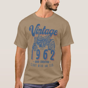 Camiseta Nascer De Aniversário Do Vintage Trator Farmer Em